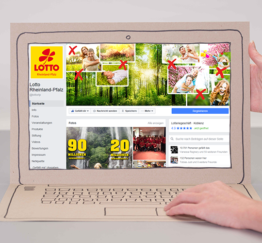 Facebook-Auftritt von Lotto Rheinland-Pfalz