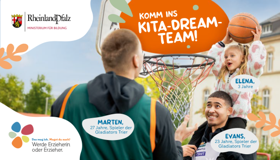 Werde Erzieher, Bildmotiv Kinder und Erzieher