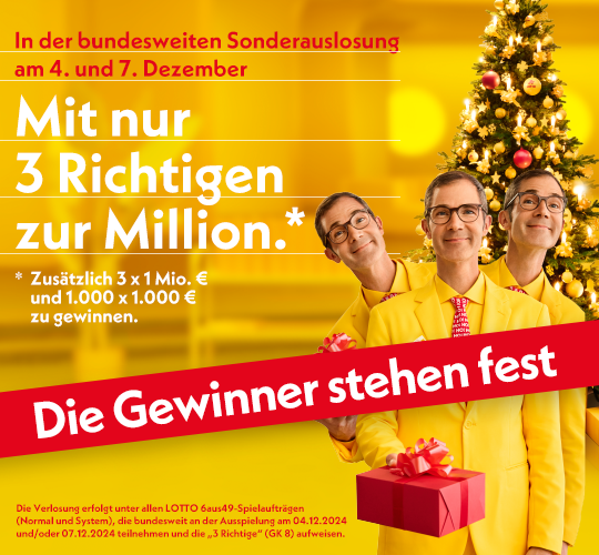 Mit drei Richtigen zur Million